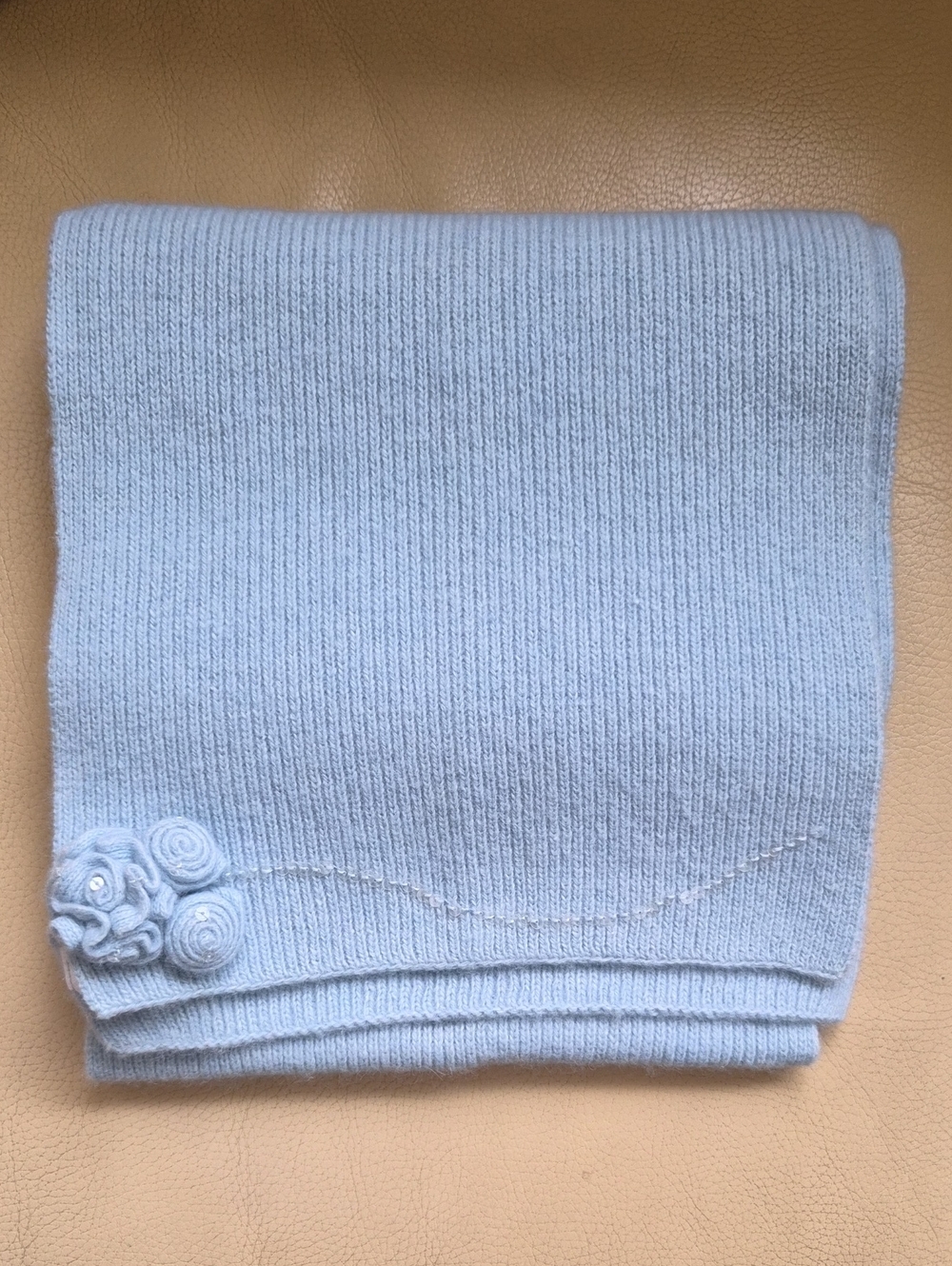 Lambswool/ Angora Blend Portolano Soft Pastel Blue Scarf